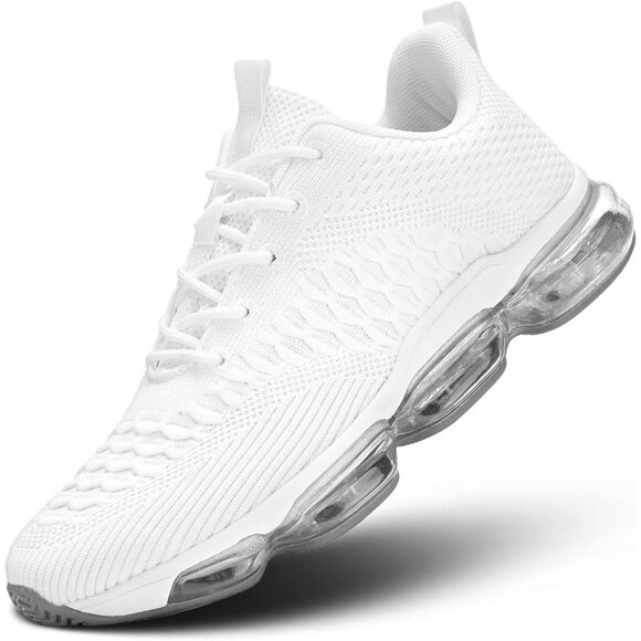 Men's White Running Shoes Fashion Casual Walking Tennis Sneakers Trail Sport Gym
